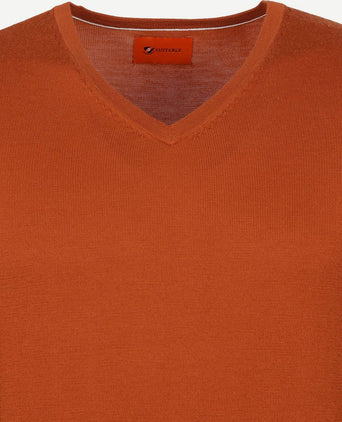 Suitable merino aron pullover oranje