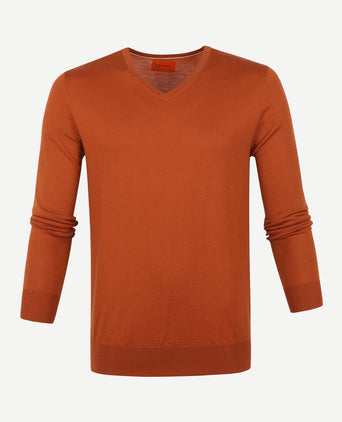 Suitable merino aron pullover oranje