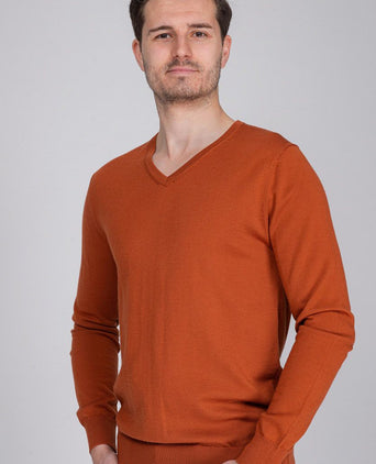Suitable merino aron pullover oranje