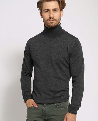 Suitable merino coltrui antraciet | Slim-fit