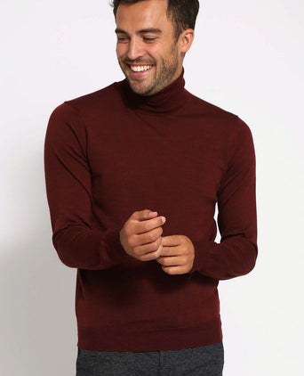 Suitable merino coltrui bordeaux | Slim-fit