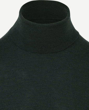 Suitable merino coltrui donkergroen | Slim-fit