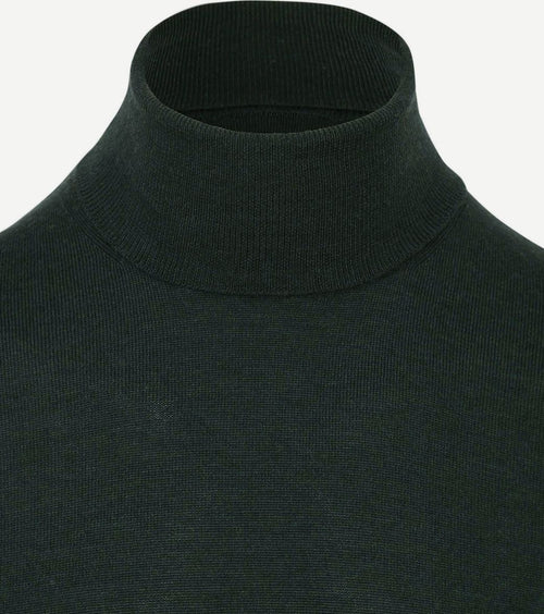 Suitable merino coltrui donkergroen | Slim-fit