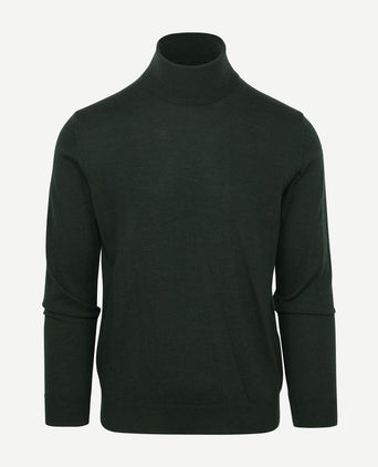 Suitable merino coltrui donkergroen | Slim-fit