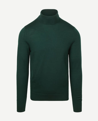 Suitable merino coltrui donkergroen | Slim-fit