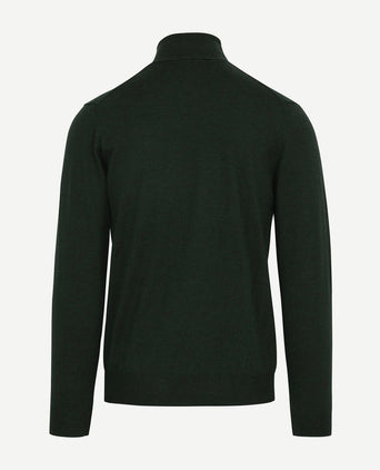 Suitable merino coltrui donkergroen | Slim-fit