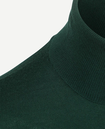 Suitable merino coltrui donkergroen | Slim-fit