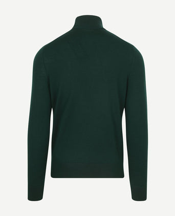 Suitable merino coltrui donkergroen | Slim-fit
