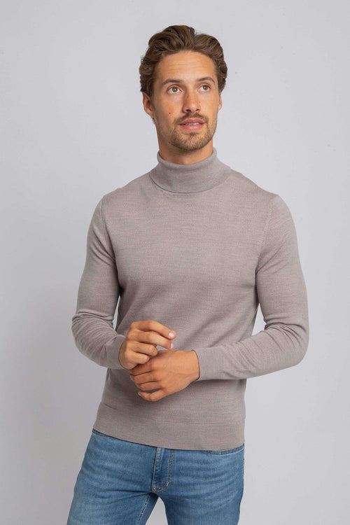 Suitable merino coltrui greige | Slim-fit