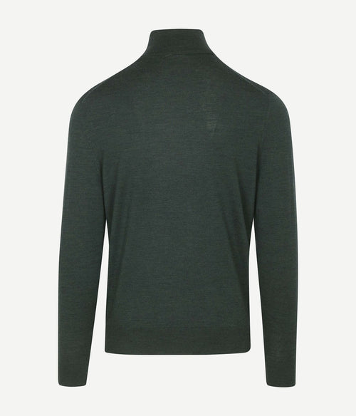 Suitable merino coltrui melange donkergroen | Slim-fit