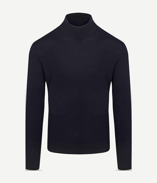 Suitable merino coltrui donkerblauw | Slim-fit