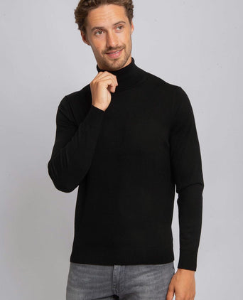Suitable merino coltrui zwart | Slim-fit