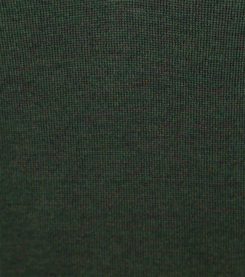 Suitable merino halve rits trui donkergroen | Slim-fit