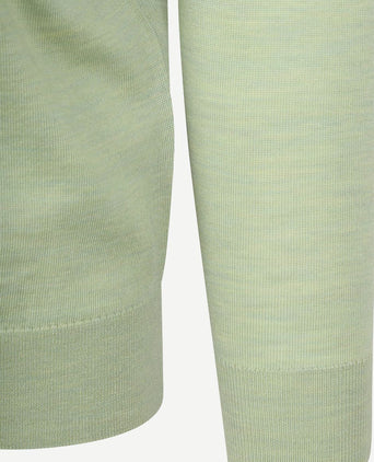 Merino halve rits trui lichtgroen
