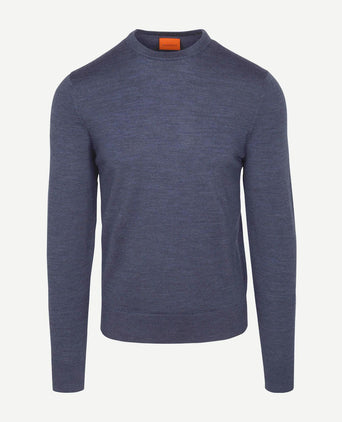 Merino pullover denim blauw