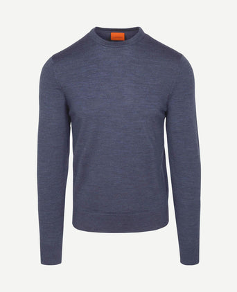 Merino pullover denim blauw