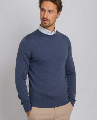 Suitable merino pullover denim blauw