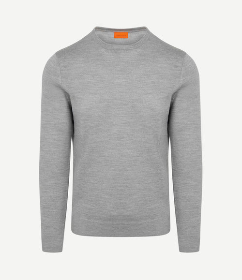 Merino pullover mid grijs