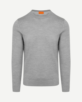 Merino pullover mid grijs