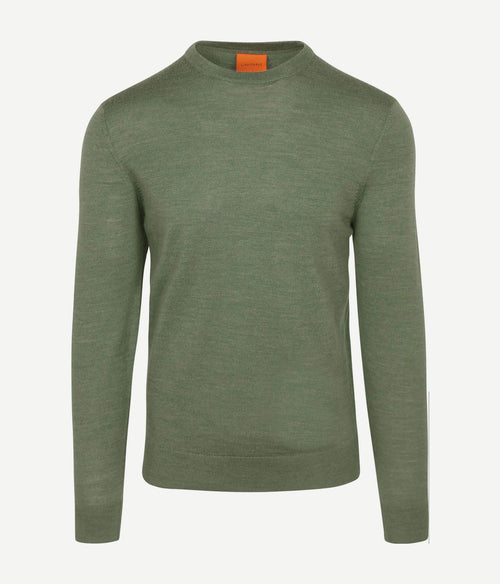 Suitable merino pullover mid groen