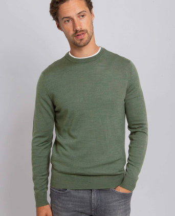Suitable merino pullover mid groen