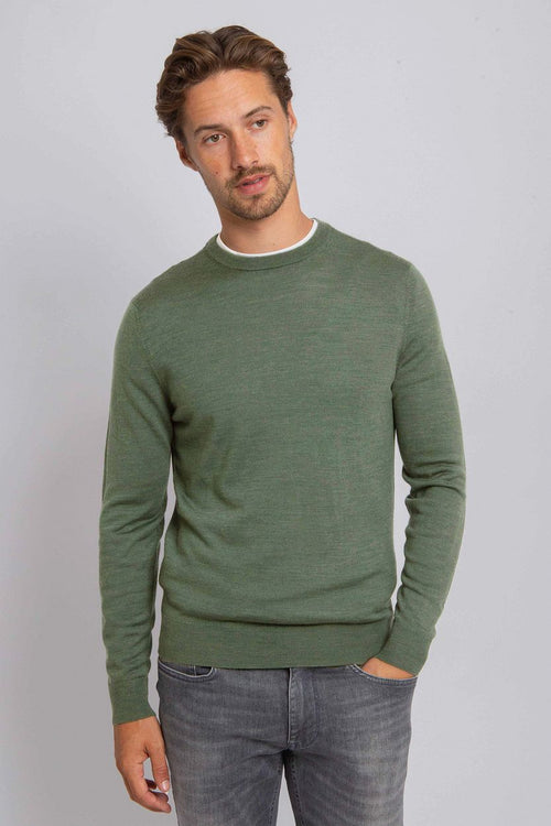 Suitable merino pullover mid groen
