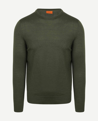 Suitable merino pullover military groen