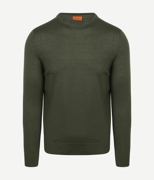 Suitable merino pullover military groen