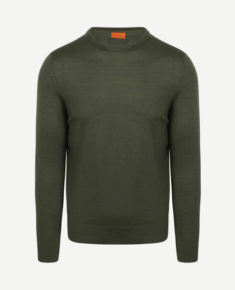 Merino pullover military groen