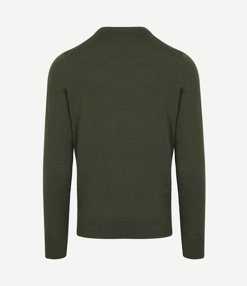 Merino pullover military groen