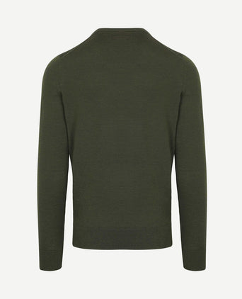 Merino pullover military groen