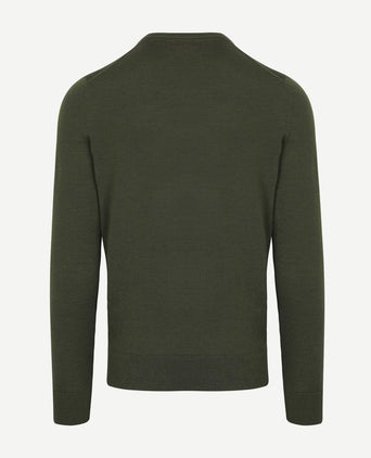 Suitable merino pullover military groen