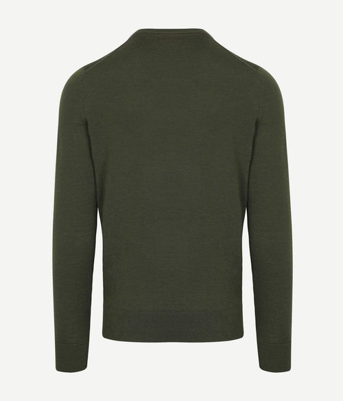 Suitable merino pullover military groen