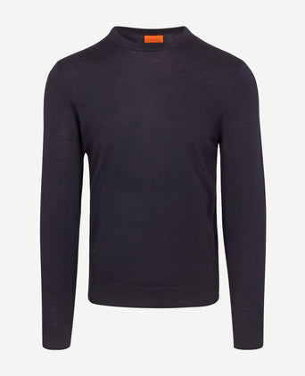 Suitable merino pullover donkerblauw