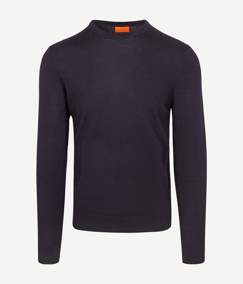 Suitable merino pullover donkerblauw
