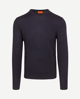Merino pullover donkerblauw