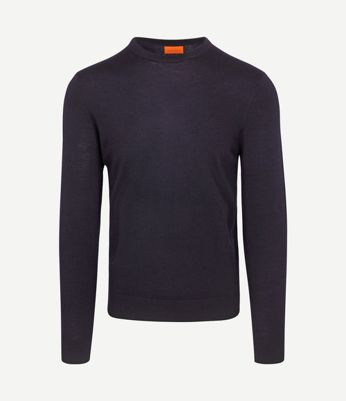 Merino pullover donkerblauw
