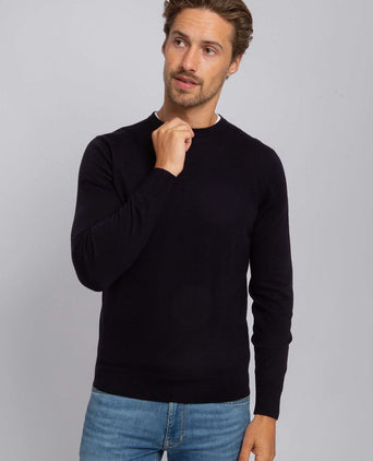 Suitable merino pullover donkerblauw