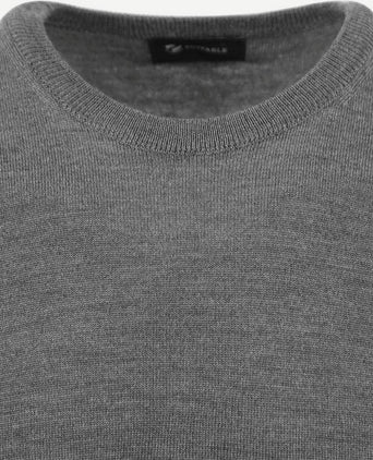 Suitable merino pullover ronde hals antraciet