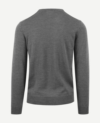 Suitable merino pullover ronde hals antraciet