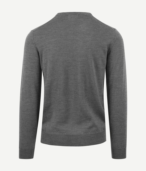 Suitable merino pullover ronde hals antraciet