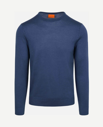 Merino pullover royal blauw