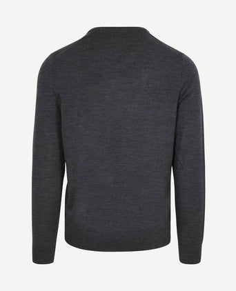 Merino pullover v-hals antraciet