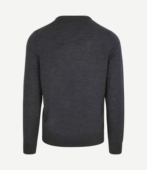 Merino pullover v-hals antraciet