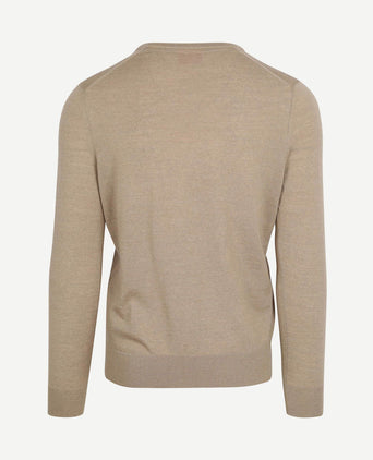 Merino pullover v-hals beige