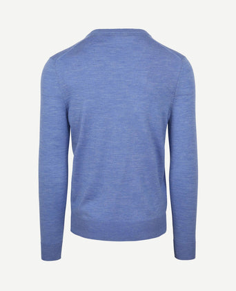 Merino pullover v-hals lichtblauw