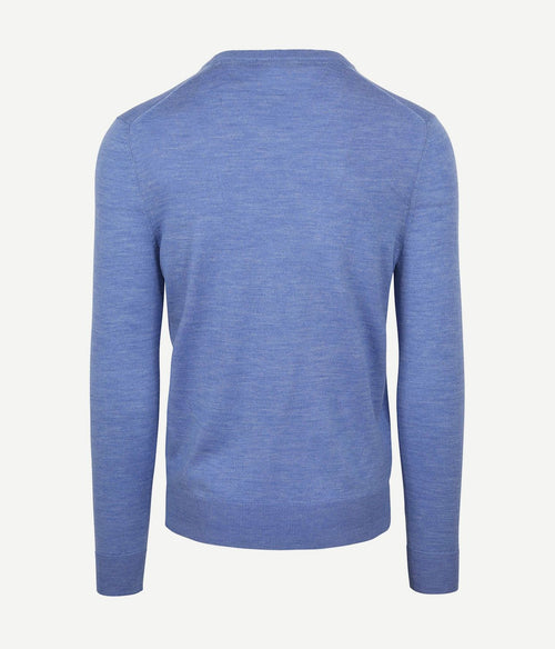 Suitable merino pullover v-hals lichtblauw | Slim-fit
