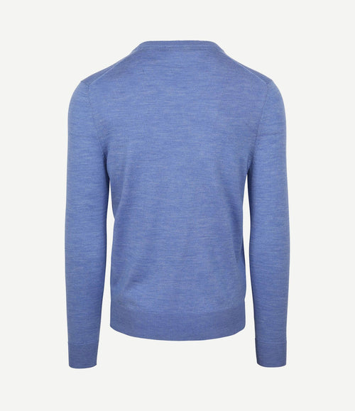 Merino pullover v-hals lichtblauw