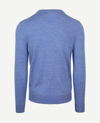 Merino pullover v-hals lichtblauw