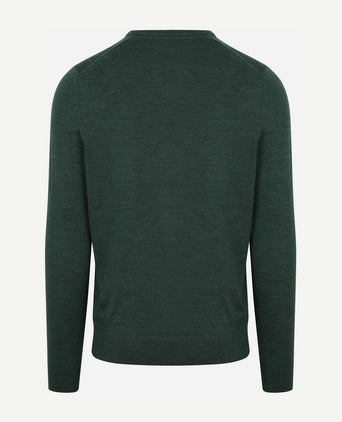 Suitable merino pullover v-hals racing groen | Slim-fit